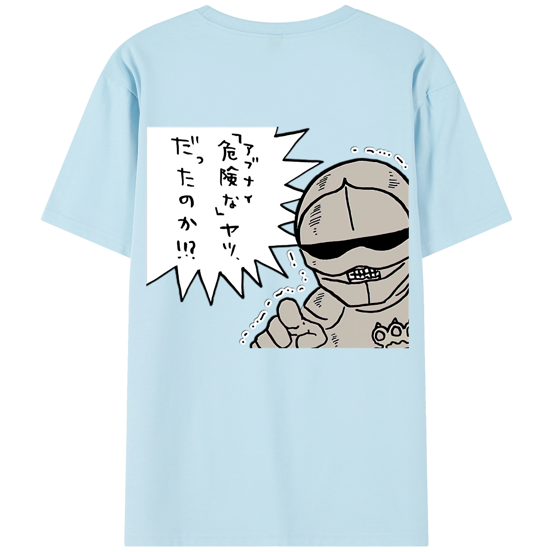 （画像用） ちいかわ 労働の鎧さん Chii-kawa Mr. Armor of Labor 綿100％半袖Tシャツ（背面プリント）